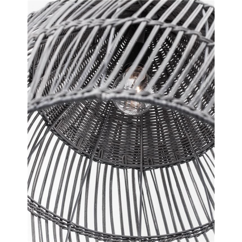 Lampa wisząca rattanowa boho Tanic szara | Decolab24