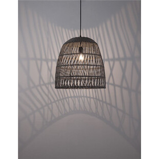 Lampa wisząca rattanowa boho Tanic - szara | Decolab24