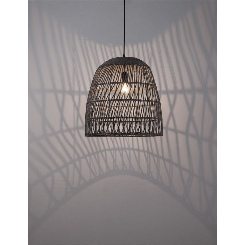 Lampa wisząca rattanowa boho Tanic - szara | Decolab24