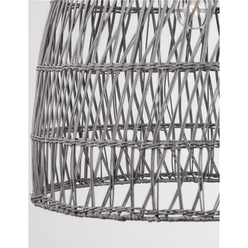 Lampa wisząca rattanowa boho Tanic - szara | Decolab24