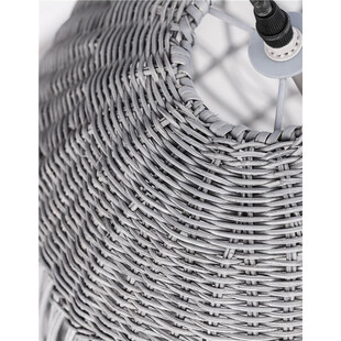Lampa wisząca rattanowa boho Tanic - szara | Decolab24