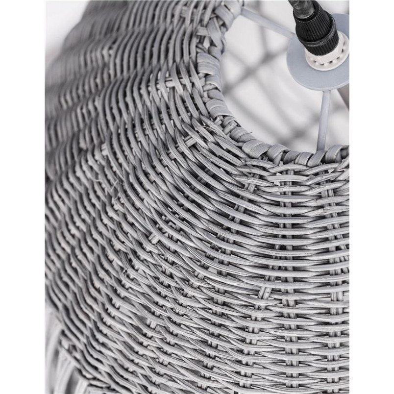 Lampa wisząca rattanowa boho Tanic - szara | Decolab24