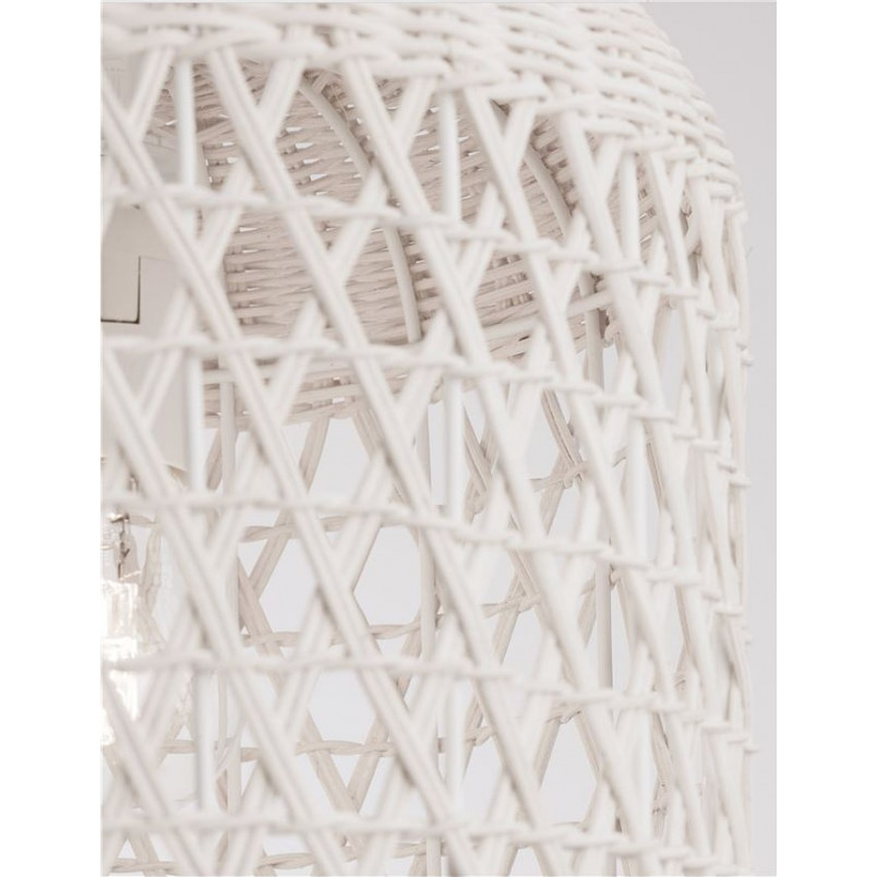 Lampa rattanowa boho Penida Long - Decolab24 | Biała