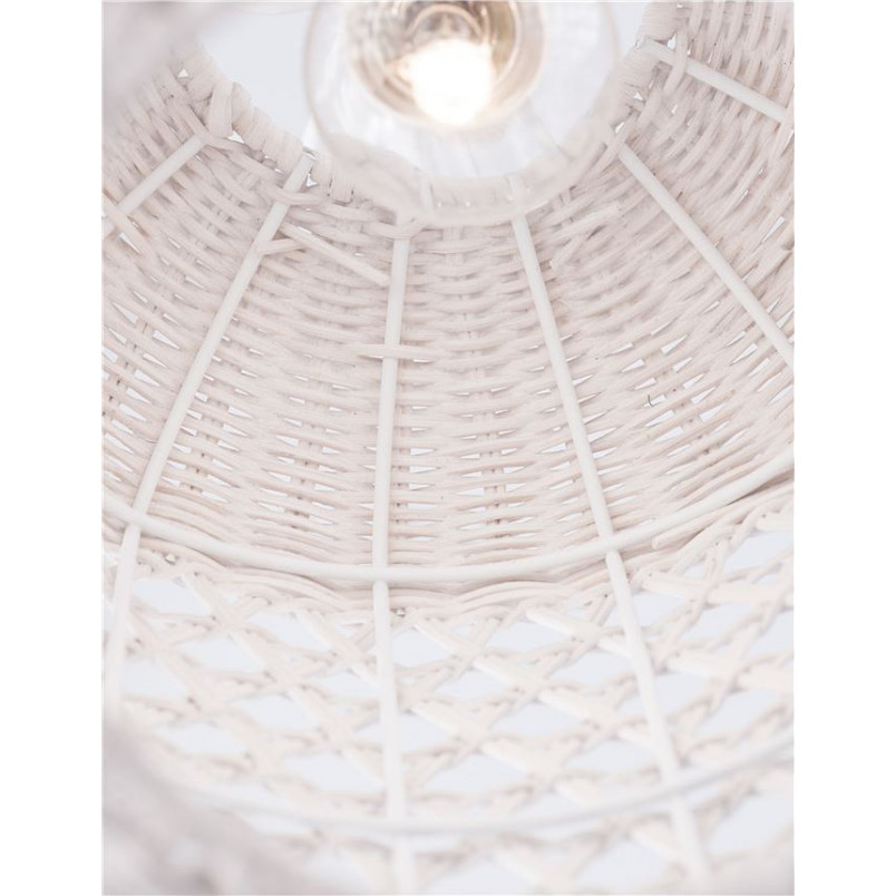 Lampa rattanowa boho Penida Long - Decolab24 | Biała