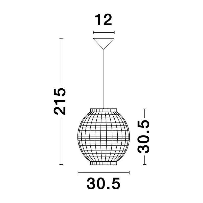 Lampa rattanowa wisząca kula Denpasar 30cm | Decolab24