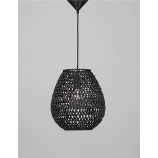 Lampa rattanowa wisząca Lombok czarna | Decolab24