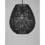 Lampa rattanowa wisząca Lombok czarna | Decolab24