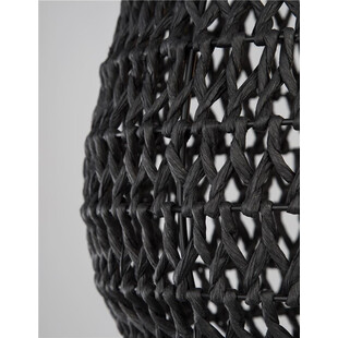 Lampa rattanowa wisząca Lombok czarna | Decolab24