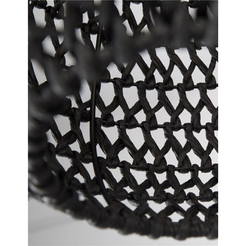Lampa rattanowa wisząca Lombok czarna | Decolab24