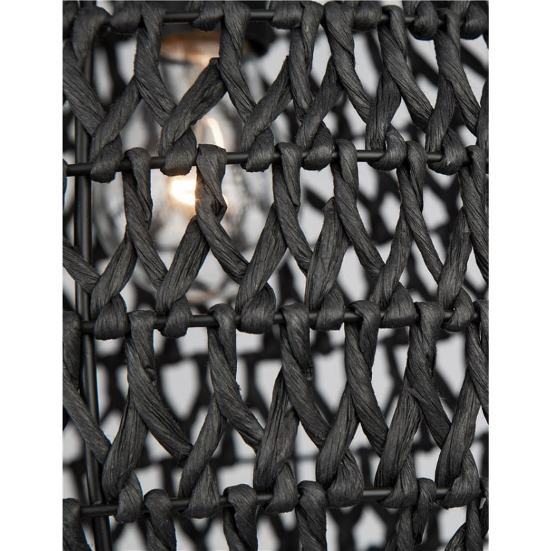 Lampa rattanowa wisząca Lombok czarna | Decolab24