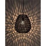 Lampa rattanowa wisząca Lombok czarna | Decolab24
