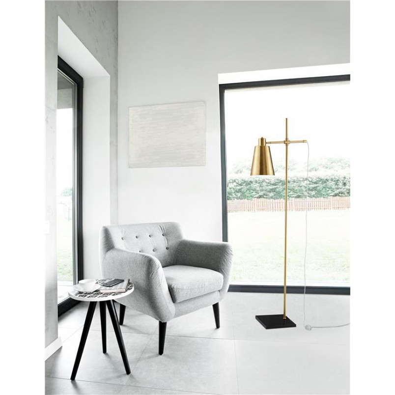 Lampa podłogowa glamour Felicia | Mosiądz i czerń | Decolab24