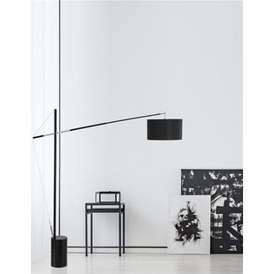 Lampa podłogowa regulowana z abażurem Hellen czarna