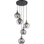 Lampa wisząca Tamigo 5-punktowa | Loftowa lampa szklana czarna