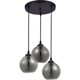 Lampa wisząca Perlage III - czarne szkło, 3 punkty | Decolab24