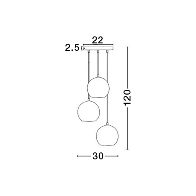 Lampa wisząca Perlage III - czarne szkło, 3 punkty | Decolab24