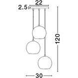 Lampa wisząca Perlage III - czarne szkło, 3 punkty | Decolab24