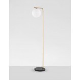 Lampa podłogowa Arezzo: Szklana kula, biało-złota | Decolab24