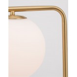 Lampa podłogowa Arezzo: Szklana kula, biało-złota | Decolab24