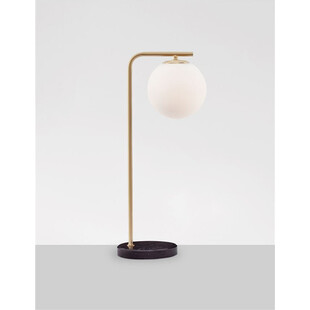 Lampa stołowa Arezzo: Szklana kula, biało-złota - Decolab24