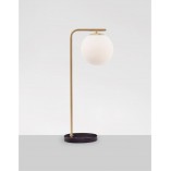 Lampa stołowa Arezzo: Szklana kula, biało-złota - Decolab24
