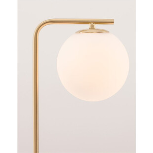 Lampa stołowa Arezzo: Szklana kula, biało-złota - Decolab24
