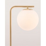 Lampa stołowa Arezzo: Szklana kula, biało-złota - Decolab24