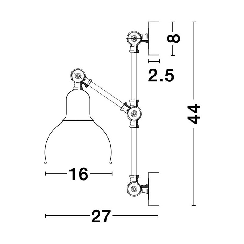 Kinkiet industrialny Petto | Loftowy design, czarno-mosiężny