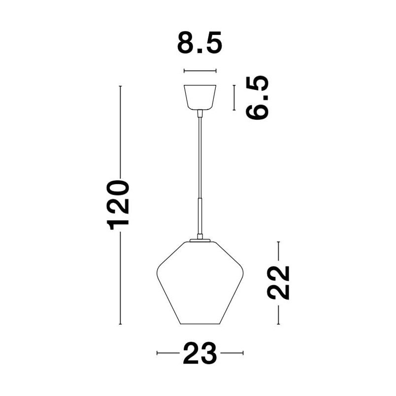 Lampa wisząca szklana Renne | Chrom, E27 | Decolab24