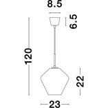 Lampa wisząca szklana Renne | Chrom, E27 | Decolab24