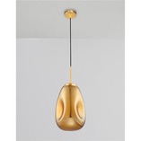 Lampa wisząca szklana złota Crumpled 22,5cm | Decolab24