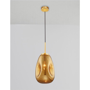 Lampa wisząca szklana złota Crumpled 22,5cm | Decolab24