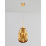 Lampa wisząca szklana złota Crumpled 22,5cm | Decolab24