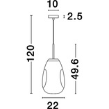 Lampa wisząca szklana złota Crumpled 22,5cm | Decolab24