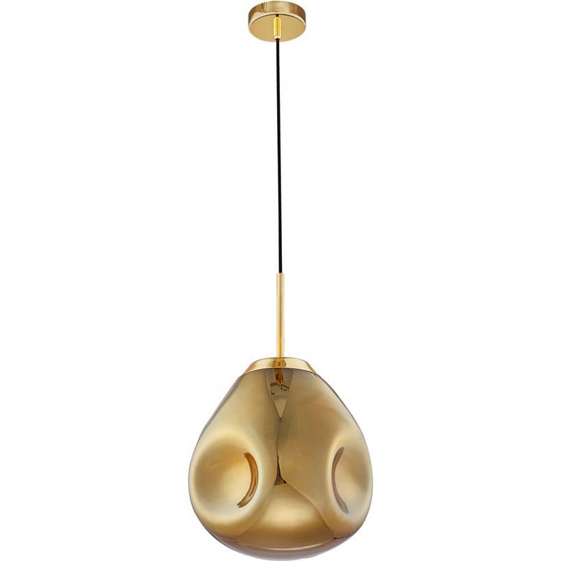 Lampa wisząca szklana Crumpled 25cm złota - Decolab24