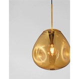 Lampa wisząca szklana Crumpled 25cm złota - Decolab24