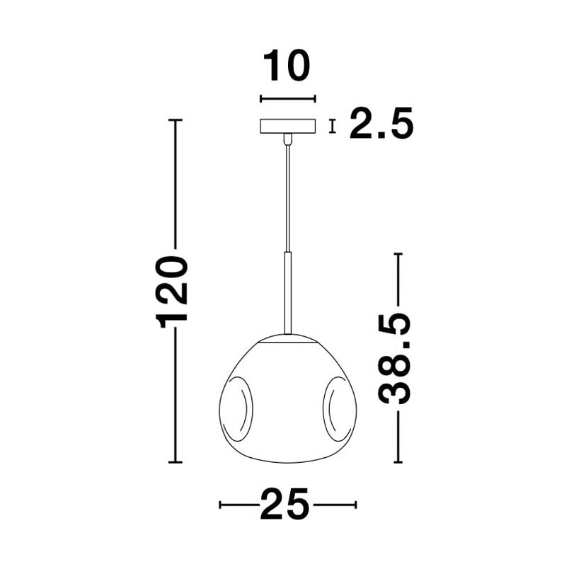Lampa wisząca szklana Crumpled 25cm złota - Decolab24