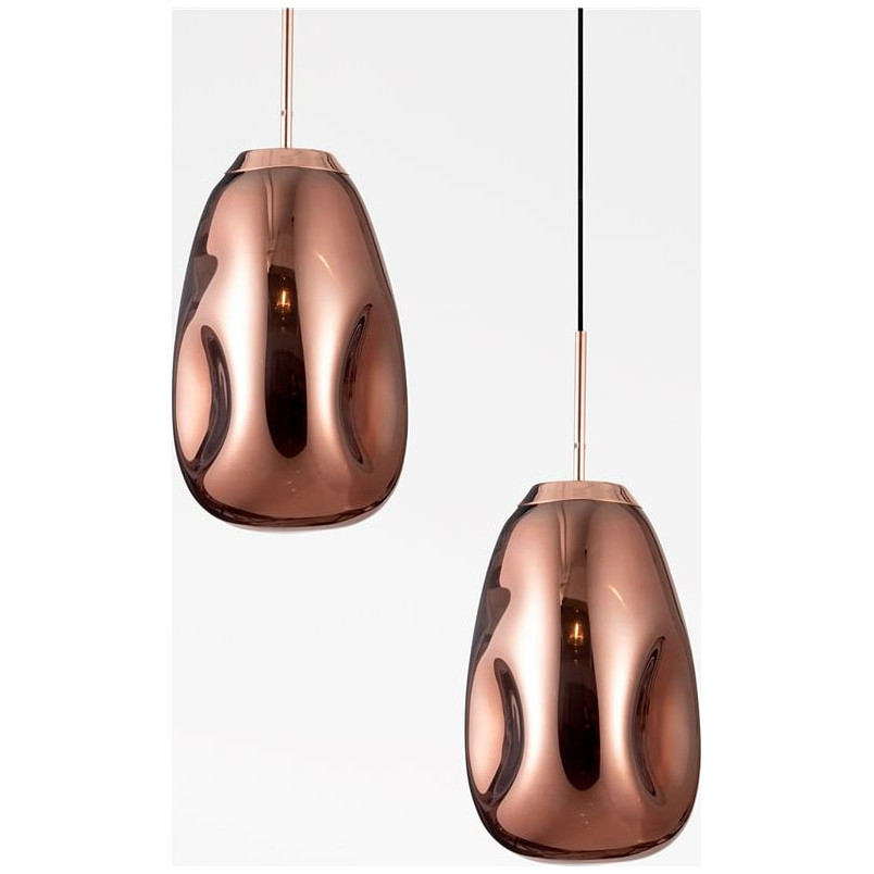 Lampa wisząca miedziana Crumpled | Szkło, E27 | Decolab24