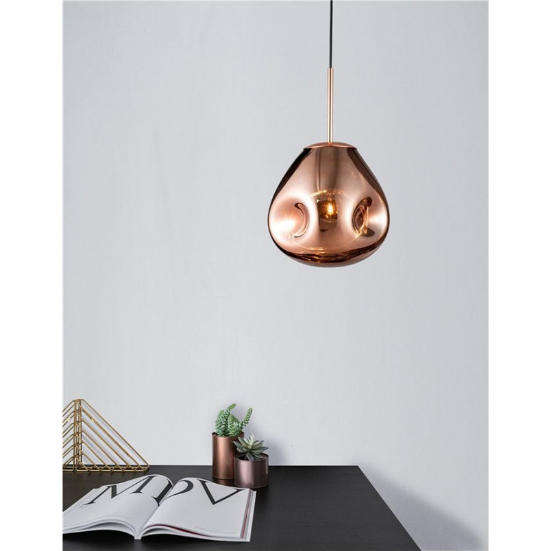Lampa wisząca miedziana Crumpled - Decolab24 | Szkło E27