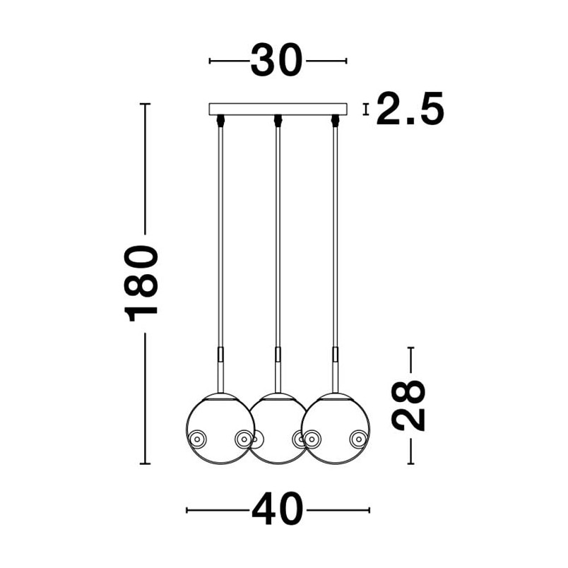 Lampa wisząca Dent - 3 szkło dymione | Decolab24