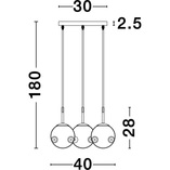 Lampa wisząca Dent - 3 szkło dymione | Decolab24