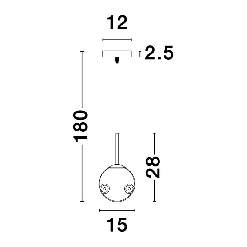 Lampa wisząca szklana kula Dent 15cm - Decolab24