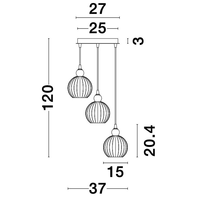Lampa wisząca Hola | 3 punkty, szkło, biała | Decolab24