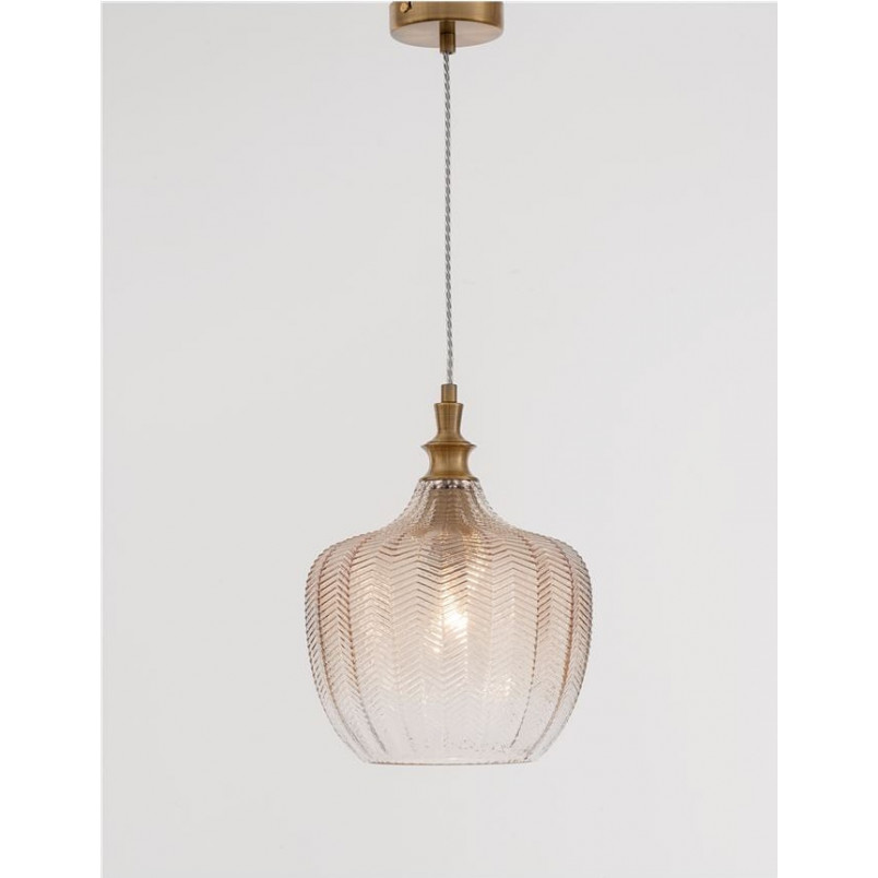 Lampa wisząca szklana Omnia | Bursztynowa | Decolab24