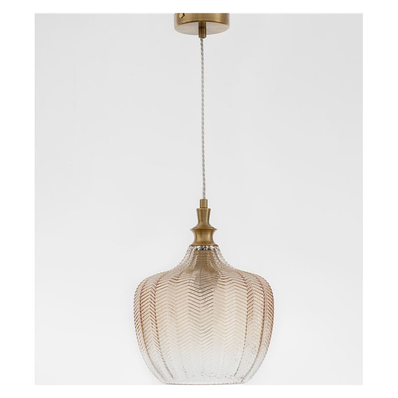 Lampa wisząca szklana Omnia | Bursztynowa | Decolab24