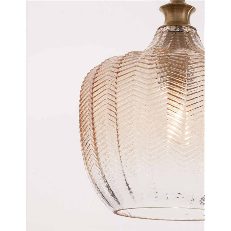 Lampa wisząca szklana Omnia | Bursztynowa | Decolab24