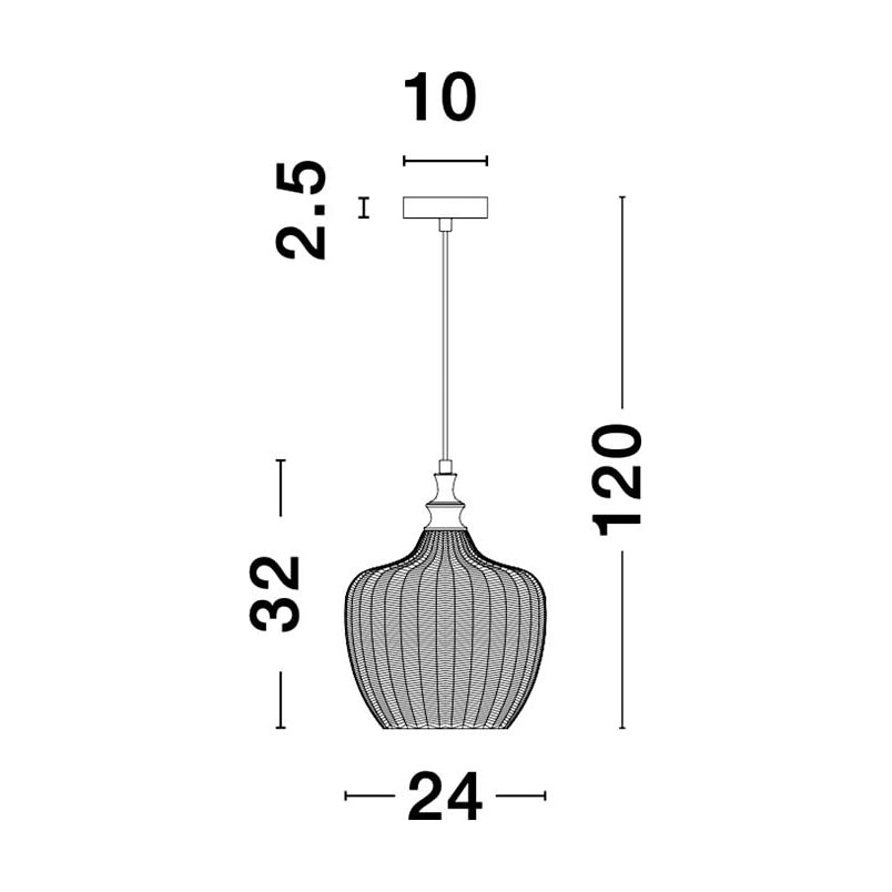 Lampa wisząca szklana Omnia | Bursztynowa | Decolab24