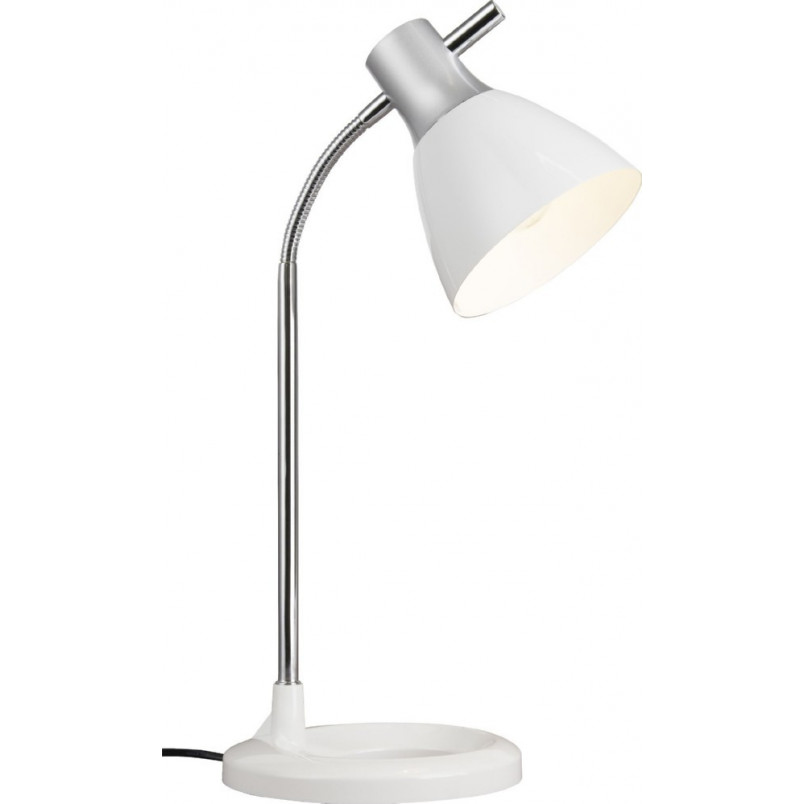 Lampa biurkowa Jan biała/srebrna Brilliant - Retro design