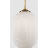 Lampa wisząca szklana glamour Pelota | Biało-mosiężna 22,5cm