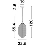 Lampa wisząca szklana glamour Pelota | Biało-mosiężna 22,5cm